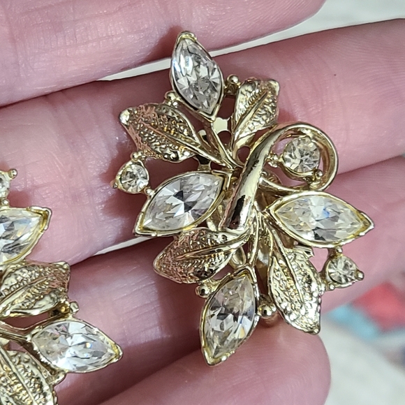 Vintage coro ? SET bracelet clip on earrings rhinestones looks NEW! VTG 50's MCM - Picture 11 of 16